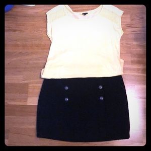 Black boot skirt with silver buttons